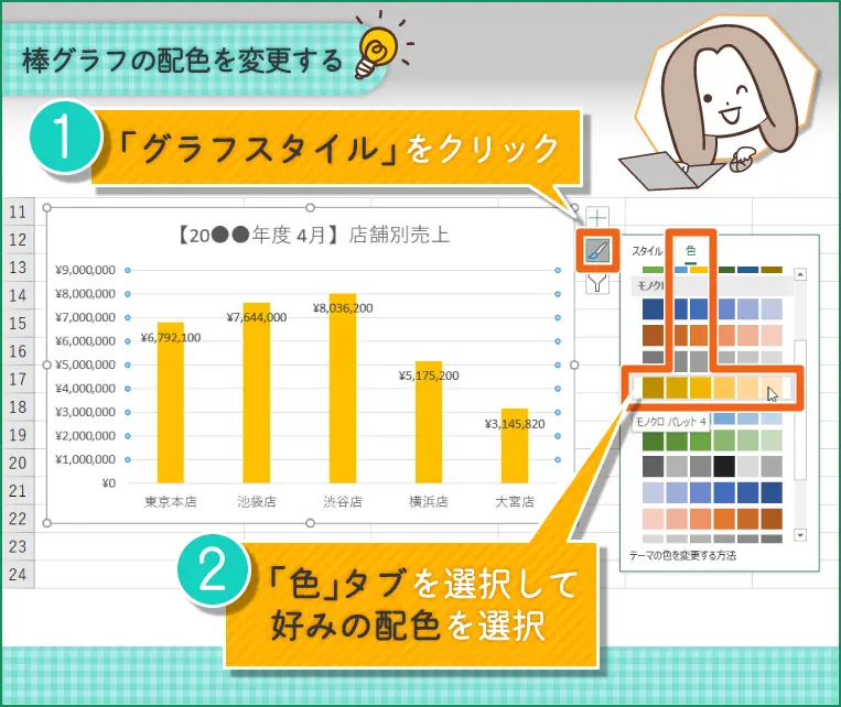 棒グラフの配色を変更する