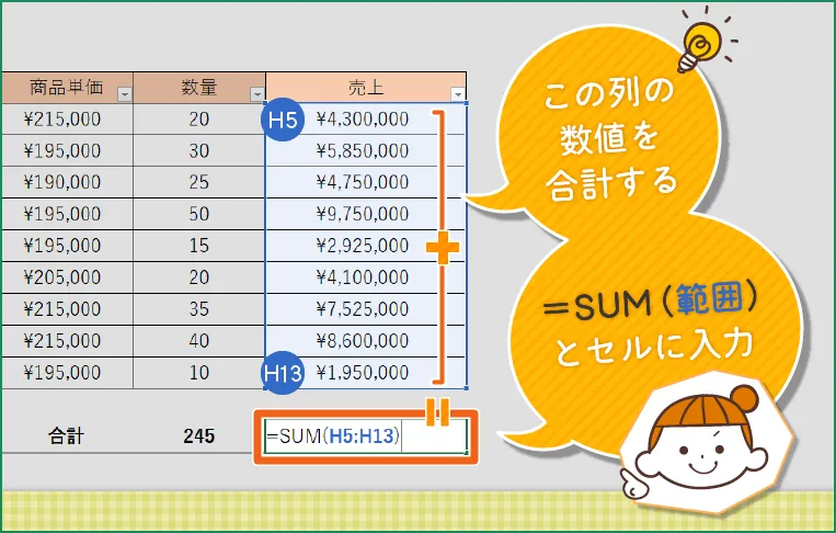 SUM関数の使い方【1】